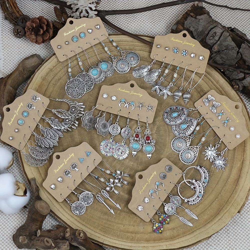 Vintage Style Leaf Turquoise Earrings